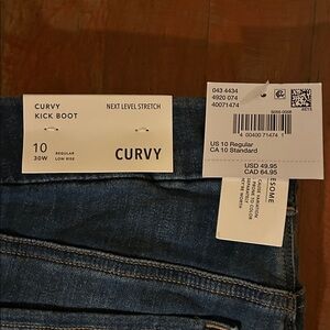 American Eagle Outfitters Curvy Kick Boot Jeans - Dark Blue